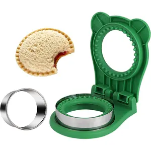 Sandwich  and Sealer, Decruster Sandwich Maker for  lunch Uncrustable Sandwich Maker,Easy for School Lunchbox and Bento Box Green