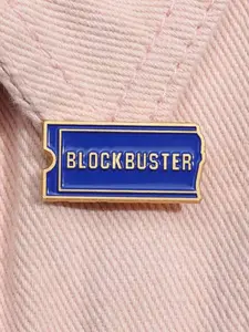 Blockbuster Video Movie Ticket Enamel Brooch Alloy Pin Lapel Backpack Clip Fashion Accessory, Elegant Style, All Seasons, Men Accessories, Durable Metal Pins