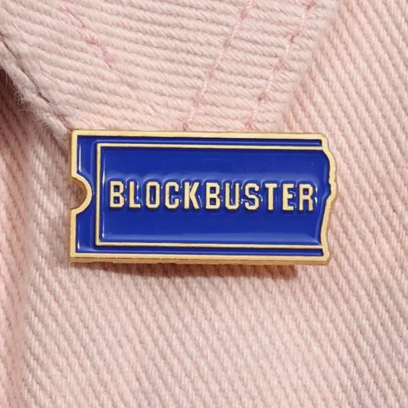 Blockbuster Video Movie Ticket Enamel Brooch Alloy Pin Lapel Backpack Clip Fashion Accessory, Elegant Style, All Seasons, Men Accessories, Durable Metal Pins, Enamelpin