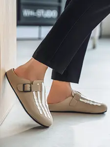 Men's Summer Casual Shoes, Soft Lightweight Design, Home & Outdoor Comfort, PU Leather Upper, Round Toe, Low Top, All Seasons, Footwear