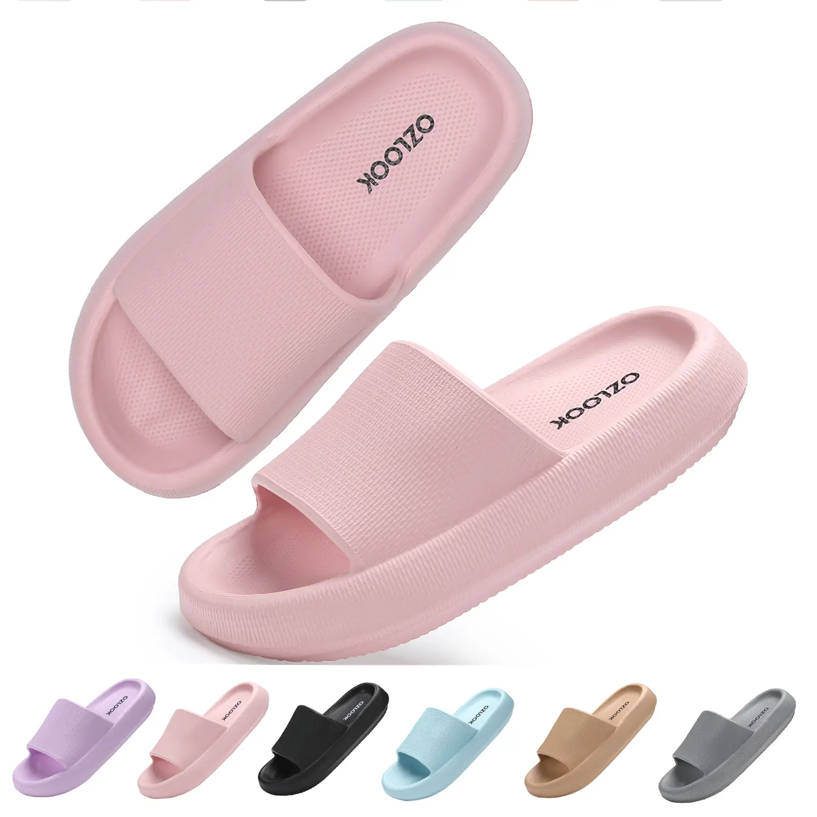 Pillow Slippers Non Slip Quick Drying Shower Slides Bathroom Sandals | Ultra Cushion Thick Sole Women Shoe Walking Shoes Flipflop Footwear Comfort sh