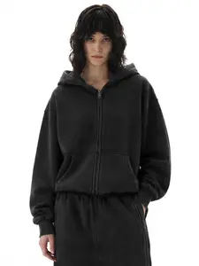 FDR Washed Zipper Hoodie & Baggy Sweatpant Set Soft Cozy Fleece Unisex  Top Womenswear Casual Outset New Drops