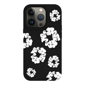 Cotton Wreath Case (Black-White), tough phone case