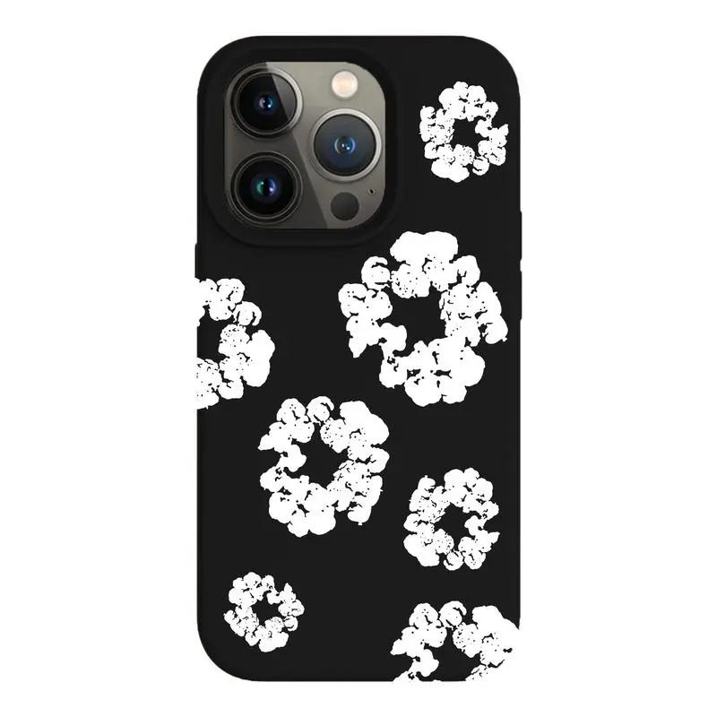 Cotton Wreath Case (Black-White), tough phone case