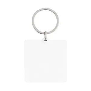 Personalized Sublimation Gift MDF Glossy Finish Rectangle Shape Keychain with Circular Ring
