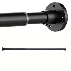 Adjustable Heavy-Duty Closet Rod with Hangers - Home Organizer for Clothes Hanging in Wardrobes, Bathrooms