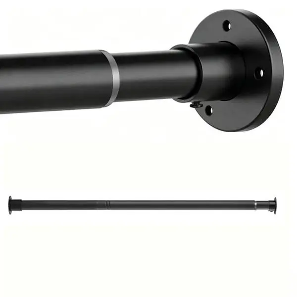 Adjustable Heavy-Duty Closet Rod with Hangers - Home Organizer for Clothes Hanging in Wardrobes, Bathrooms