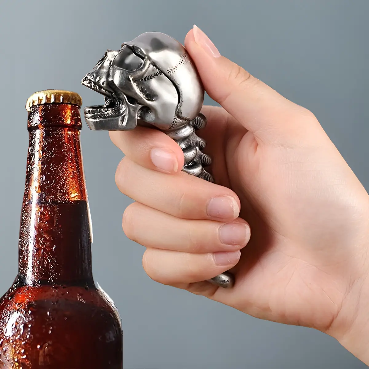 Antique Skull Bottle Opener - Durable Camp Kitchen Bar Tool with Spooky Design, Halloween Parties Accessory, High-End Personalized Gift for Adults, Camping Essential