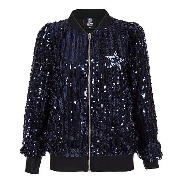 Football Fan Shop Officially Licensed NFL Women's Sequin Jacket from Fabgating by Cucé - Cowboys