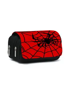 Red spider pattern printed double-layer flip pen bag Pencil Bag Red spider pattern printed double-layer flip pen bag Pencil Bag