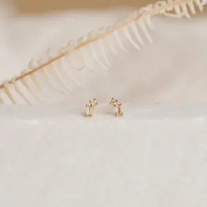 Blair Baguette Diamond Drop Studs by Caitlyn Minimalist