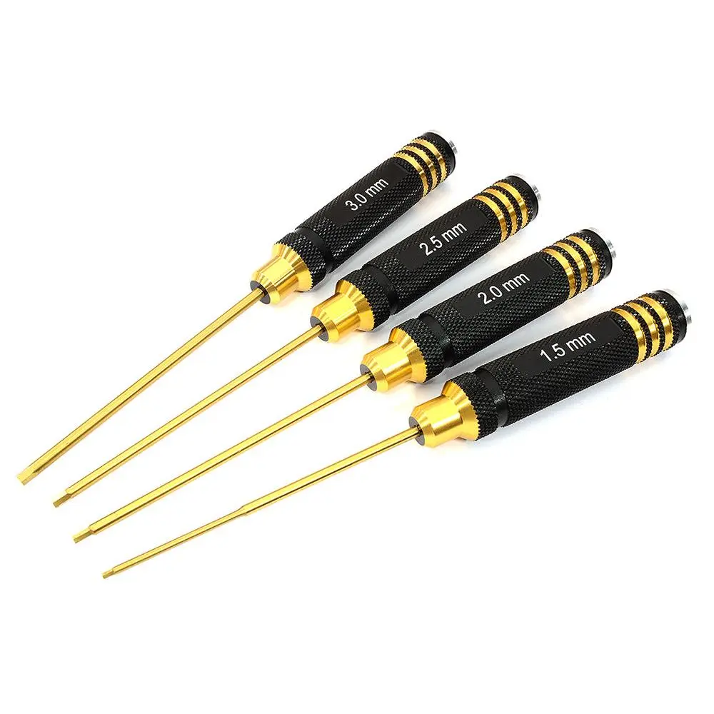 4-Piece Metric Size Allen Hex Wrench Set - Sizes 1.5, 2, 2.5 & 3mm