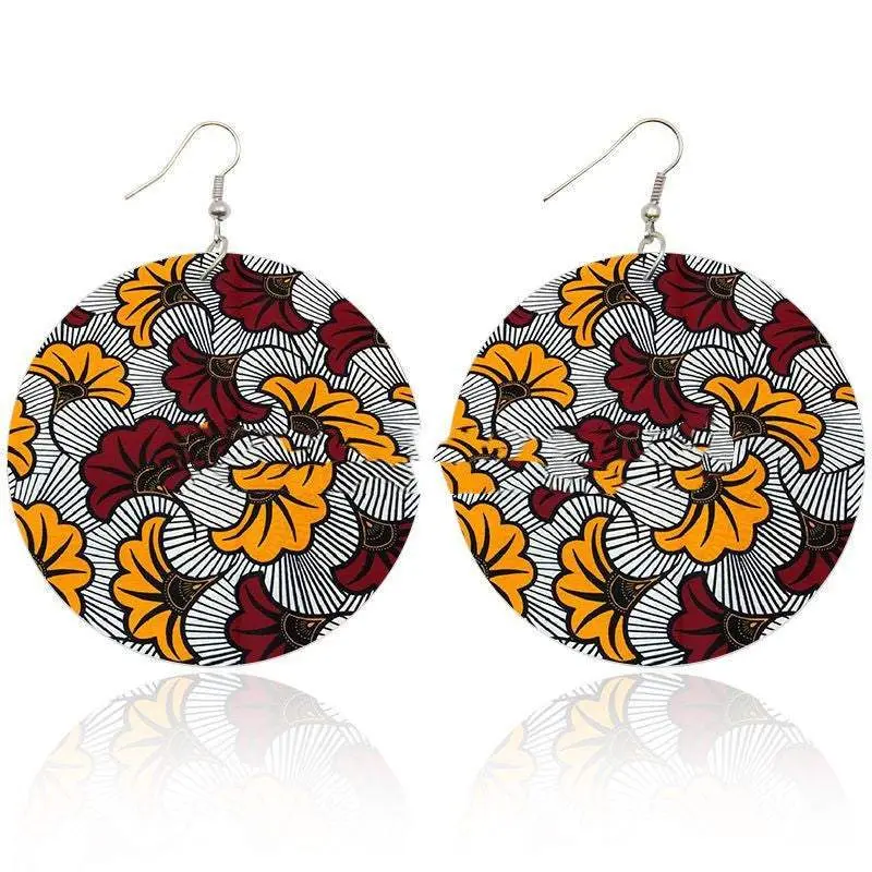 African Flower Print Earrings