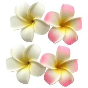 4 Pcs Tropical Plumeria Flower Hair Clips