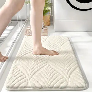 Plush Non-Slip Bath Rug Suitable for Bathroom, Soft Thick Fluffy Shower Mat with PVC Backing & Geometric Floor, Absorbent Microfiber Floor Mat Suitable for Bedroom, Kitchen, Living Room, Modern Bath Decor Gift for,