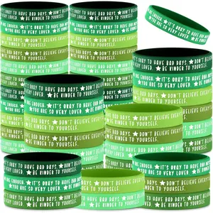 36 Pcs Mental Health Awareness Month Wristbands Bulk Motivational Rubber Bracelets Positive Silicone Bracelets Mental Health Gifts for Office Public Social Event Student