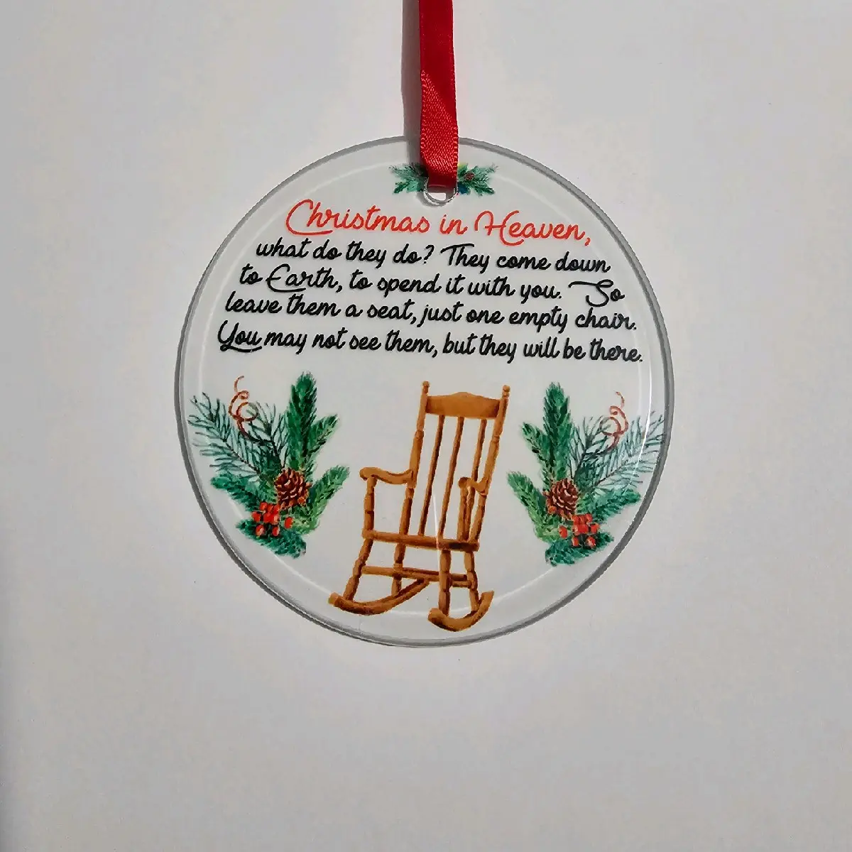Christmas in Heaven Ornament - Glass Sublimation Design