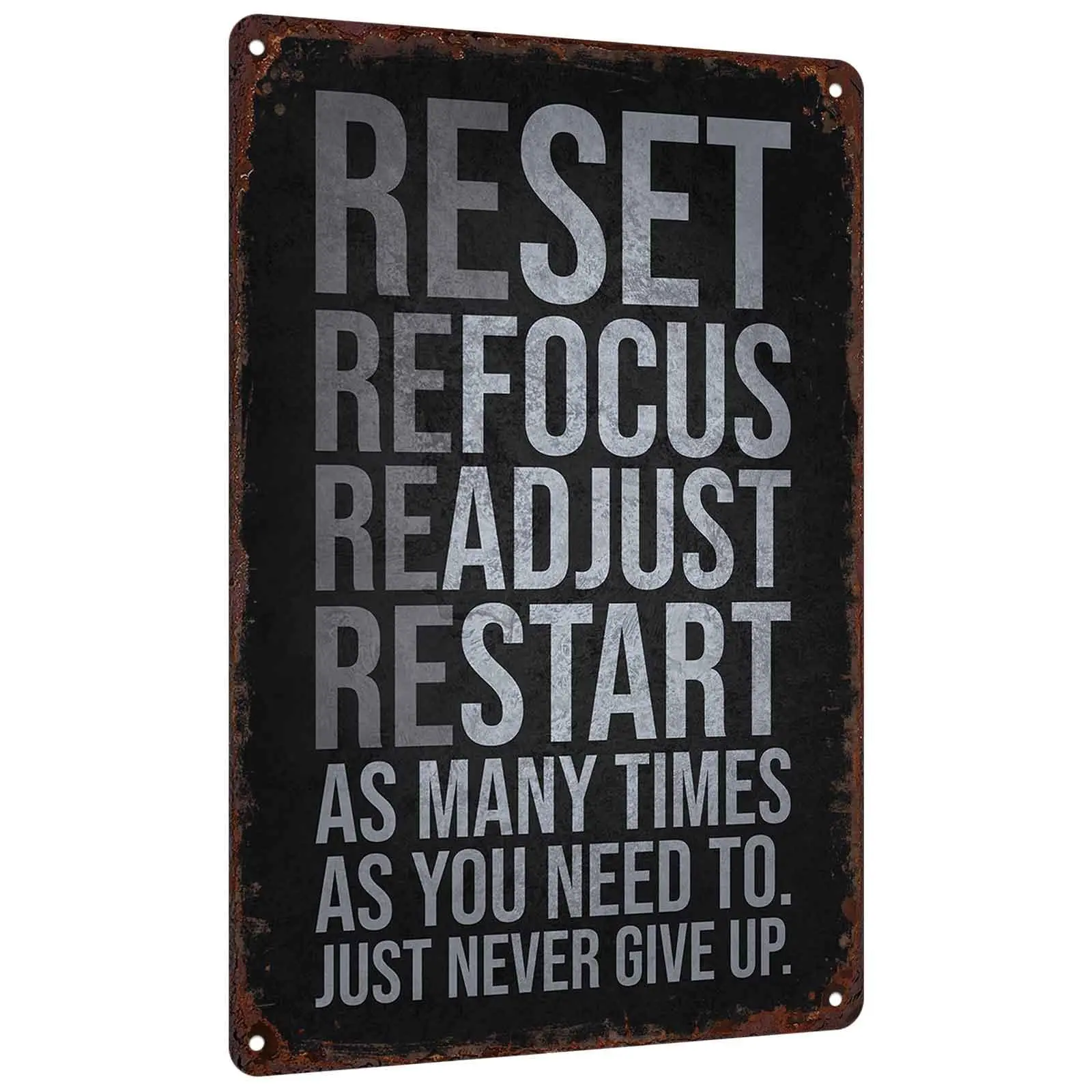 Vintage Gym Quote Metal Tin Sign 8x12 Inch Retro Black Wall Art Decor for Home Gym Workout Room Garage Funny Fitness Themed Gift for Bodybuilding Lovers