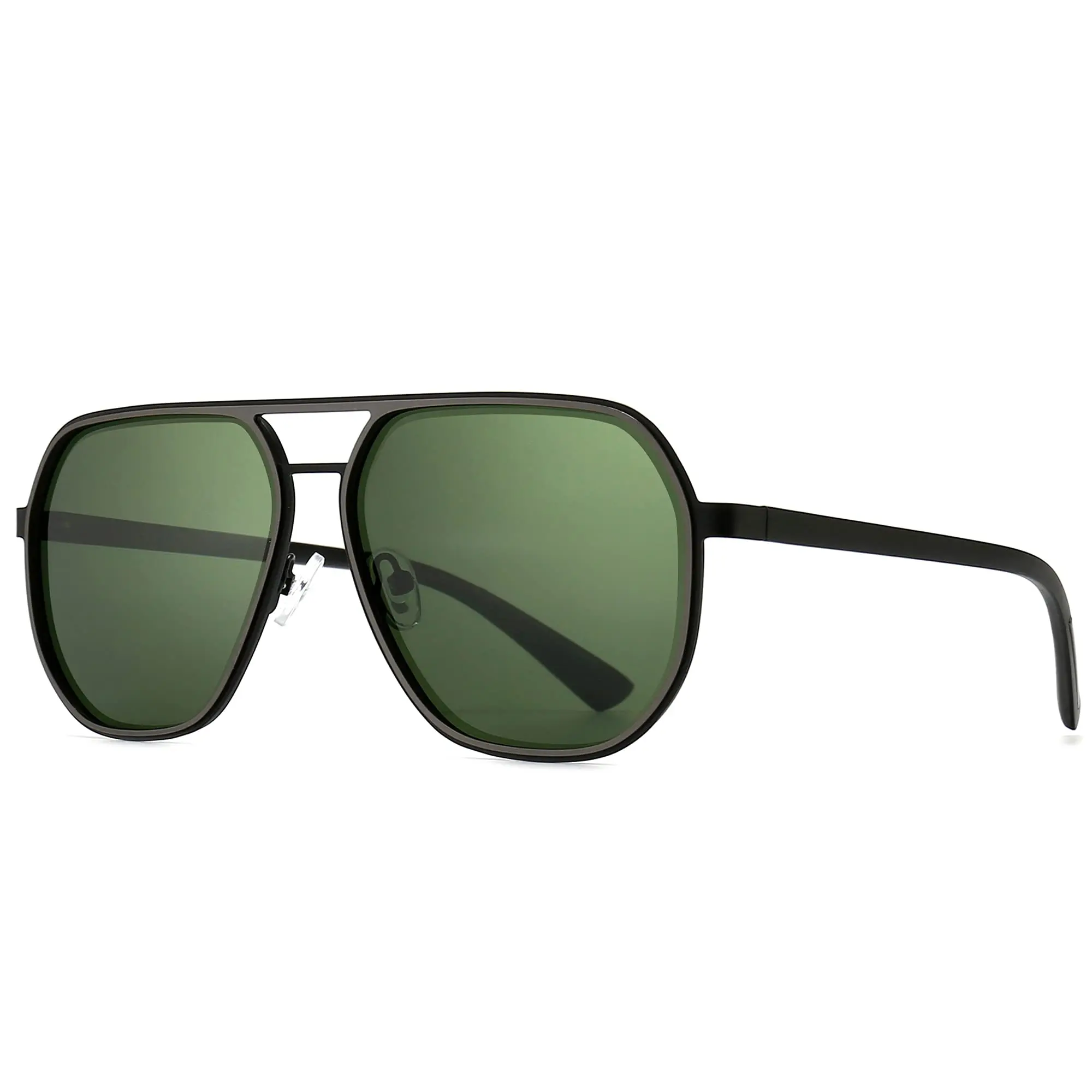 Gunmetal Frame/Sliver Rim/Dark Green Lens