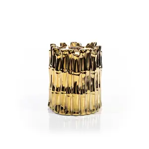 Gold Sagano Candle - Decorative Bamboo Candle with Scented Fragrance for Room Decor and Freshener