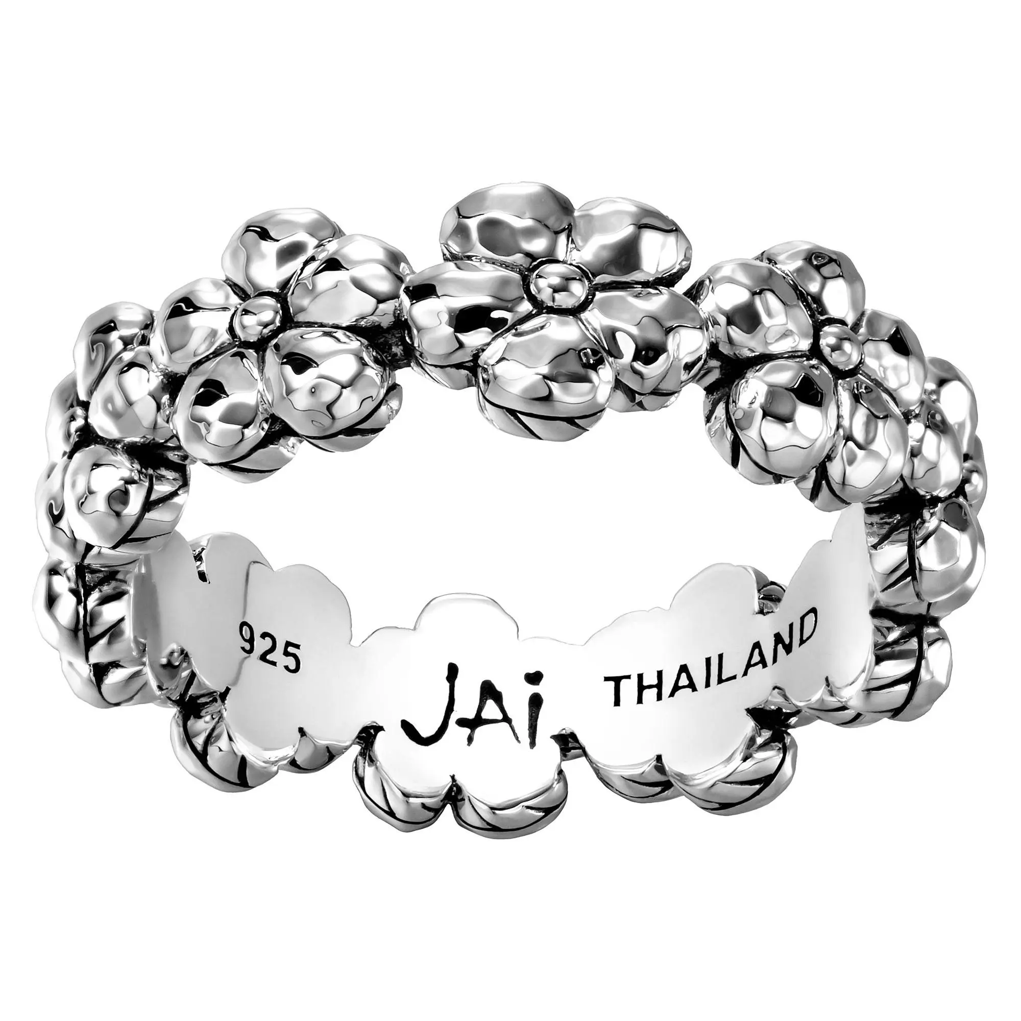 JAI Sterling Silver Symbols of Love Band Ring