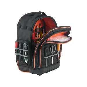 Rolling Tool Backpack 45 Pockets Heavy Duty Roller Tool Bag on Wheels