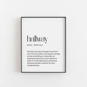 Hallway Definition Poster , Entryway Print, Sarcastic Print, Home Gift, Home Present, Hallway Décor, Funny Present