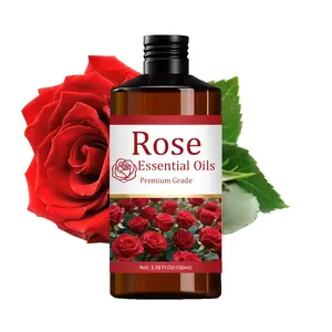 100ML Rose Scented Premium Therapeutic Wellness Essential Aromatherapy Oil, Long-Lasting Fragrance, Aromatic Scent, Home Use, Nail Hair Skin Care, Massage Diffuser Humidifier, Soothing Essential Oil