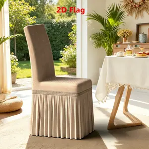 1/2pcs Nordic Skirted Chair Covers, Stretch Slipcovers for Dining Room, Removable & Washable, Fit for Home & Banquet