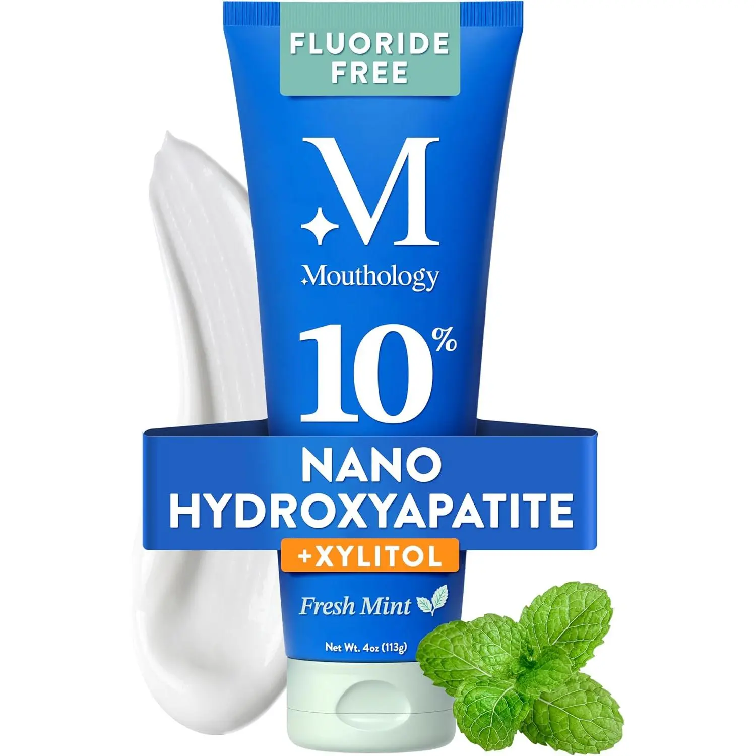 Mouthology 10% Nano-Hydroxyapatite Toothpaste | Fluoride-Free Enamel Care, Fresh Mint, Made in USA, Gentle Formula, Safe For All Oral