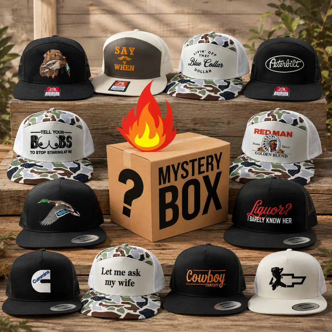 New One Hat Say When , Redman Unisex Hat Bundle Gift Box for Him Hat Package New & Hot Embroided Hat