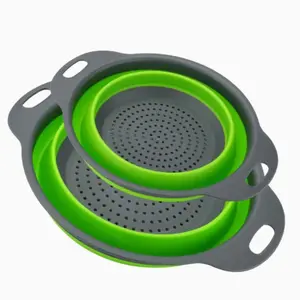 Circular Kitchen Colander Set with Foldable Funnel, Large and Small Sizes, Ideal for Draining Pasta, Vegetables, and Fruits