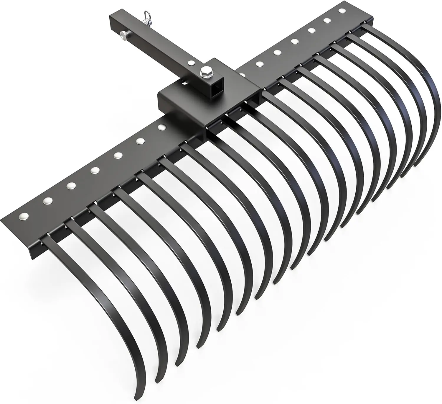 YITAMOTOR 4FT Tractors Rake 17 Pine Straw Rake Fits 2" Receiver for Lawn Tractors or ATV/UTV
