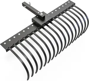 YITAMOTOR 4FT Tractors Rake 17 Pine Straw Rake Fits 2" Receiver for Lawn Tractors or ATV/UTV