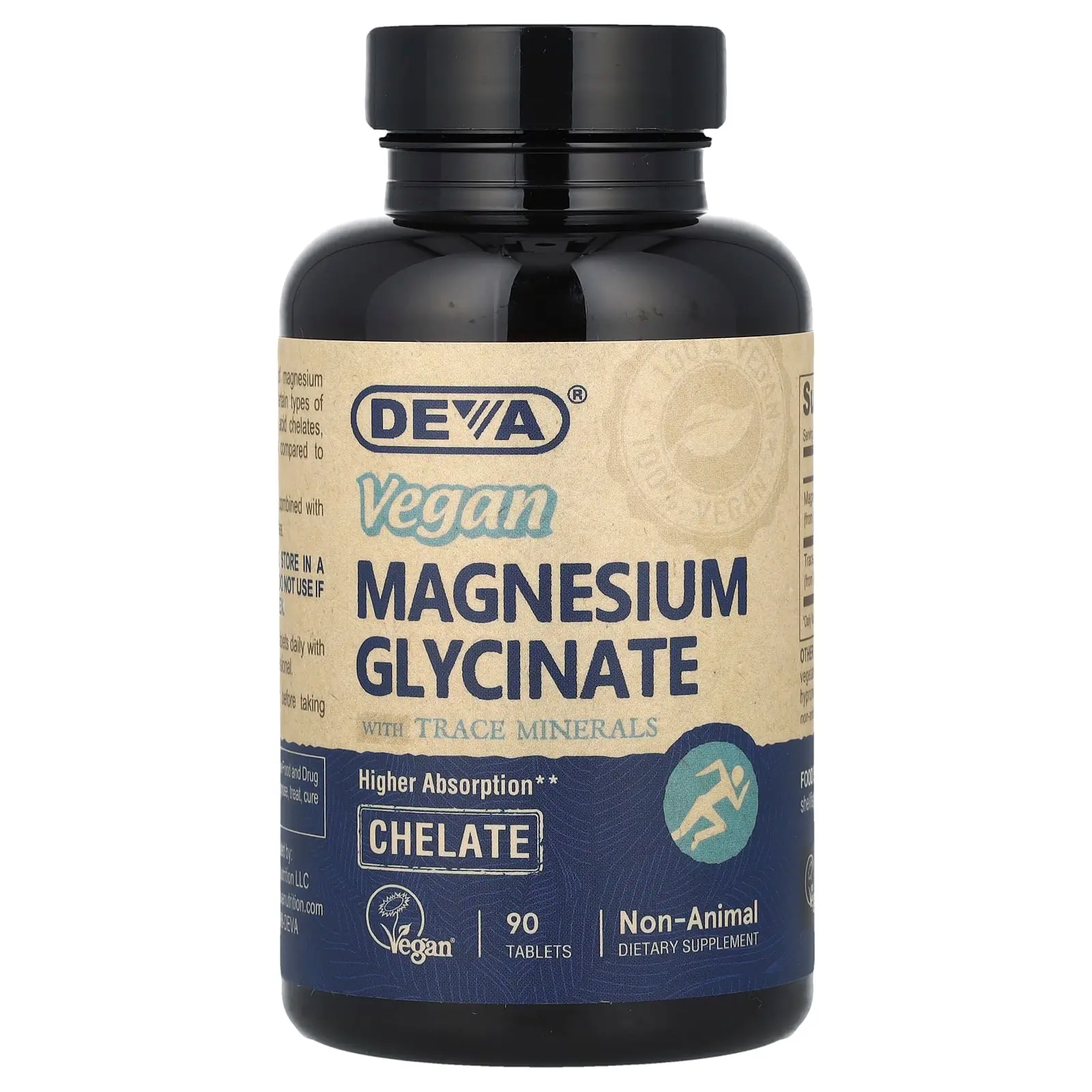 Deva Vegan Magnesium Glycinate With Trace Minerals, 90 Tablets