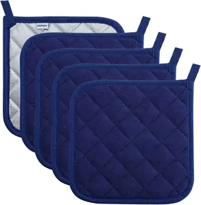 Pot Holders Clearance for Kitchen Heat Resistant Potholder, Hot Pads, Trivet for Cooking and Baking (5, Dark Blue) Joyhalo
