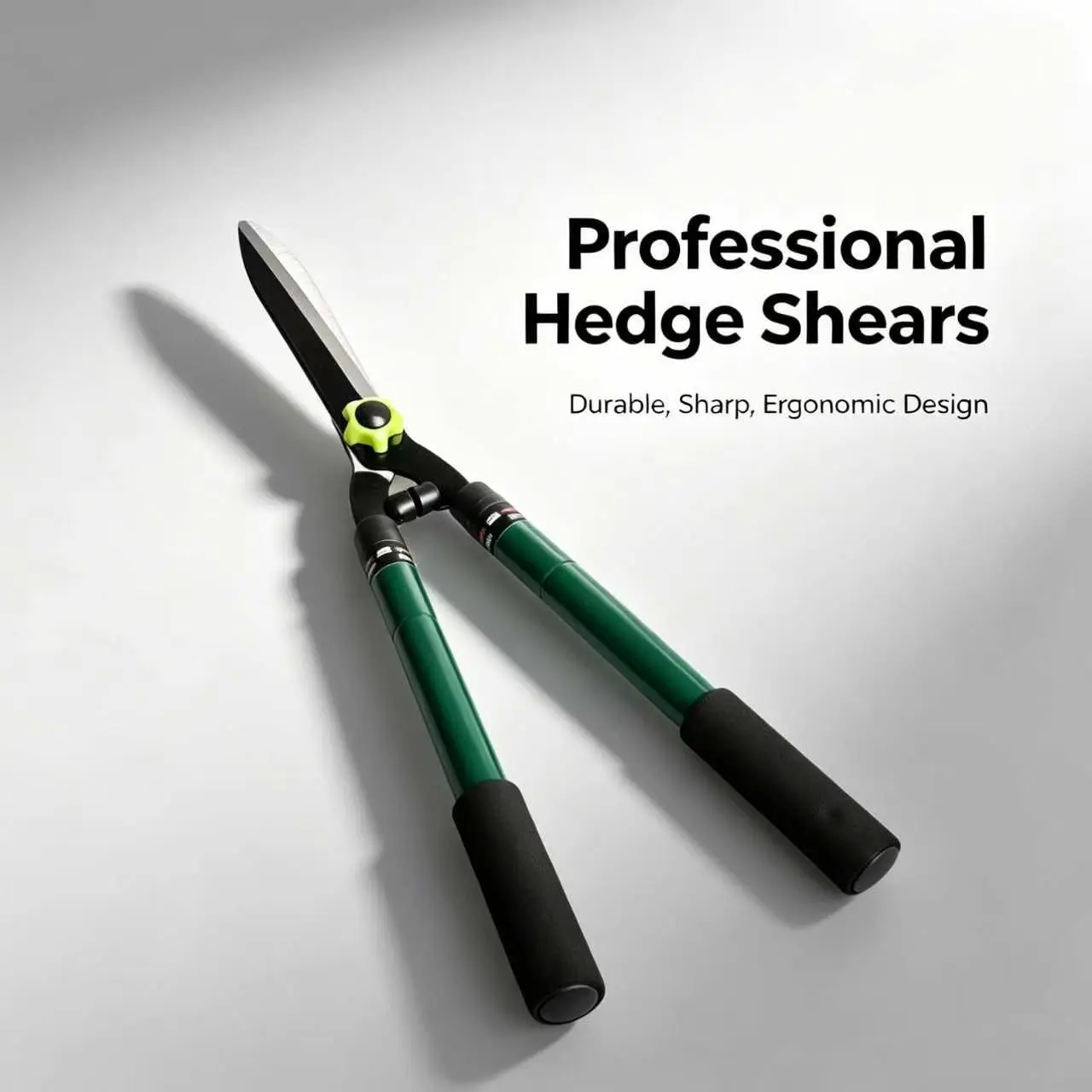 Telescopic Hedge Shears with Wavy Blade and Extendable Steel Handles.