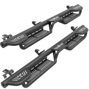 Three Raised Steps Running Boards (Wheel to Wheel Side Steps) Compatible with 2020-2025 Jeep Gladiator JT 4 Door