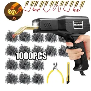 Upgraded 150W Plastic Welder Hot Stapler Kit, 2-in-1 Plastic Welding Gun with 1000 Staples 8 Welding Rods, for Bumper Crack Repair DIY Projects