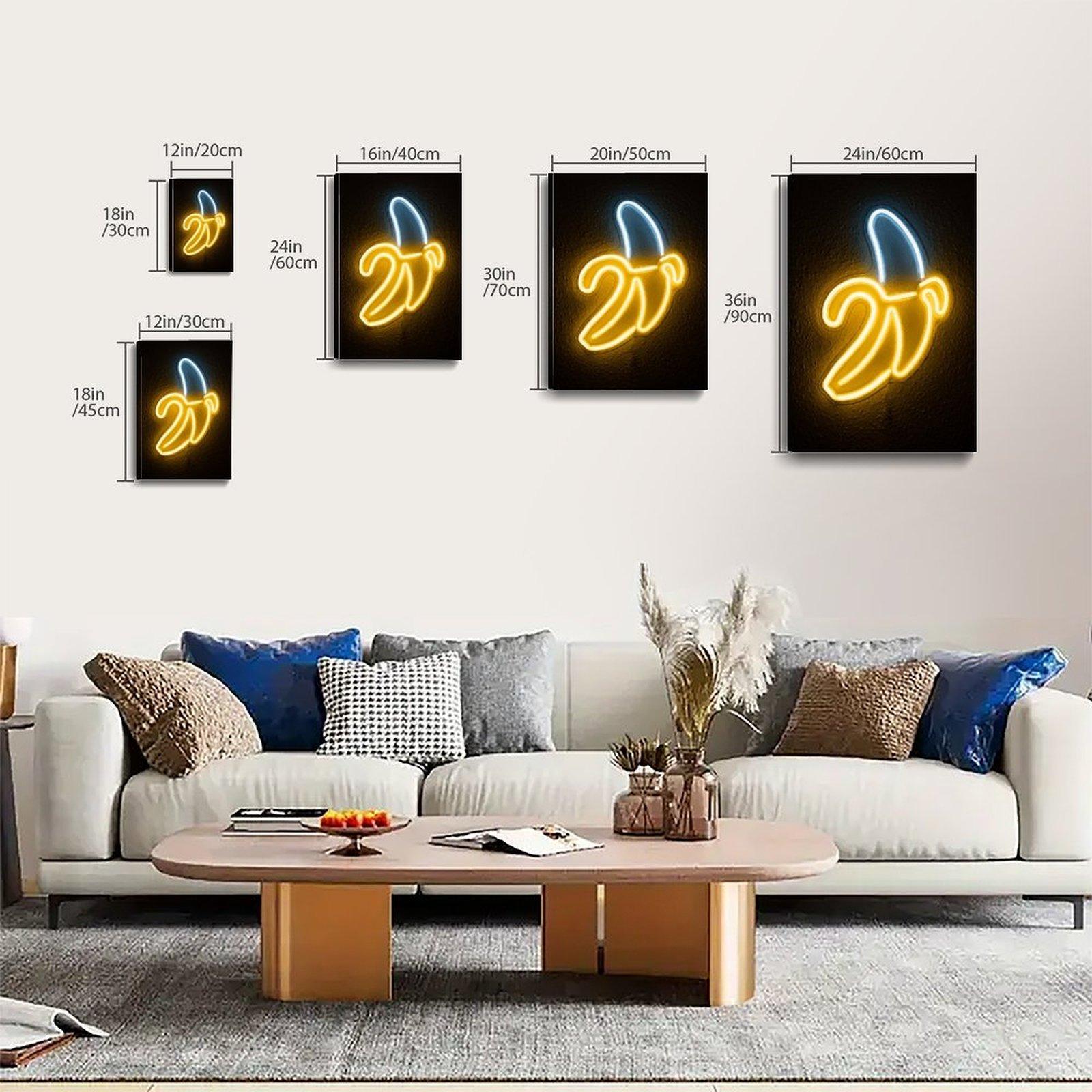 Art Poster Neon Sign Banana Poster Decorative Painting Canvas Wall Art Picture Print Modern Family Bedroom Decor