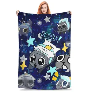 Dandys World Pebble Flannel Blanket, Novelty Soft Throw Blanket for Home Relaxation, Sofa Lounging, Cozy Everyday Comfort
