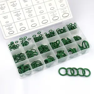 270-Piece Green AC O-Ring Kit, 18-Size Rubber O-Ring Assortment with Seal Gaskets and Washers, HVAC Repair Tool for Plumbing Applications