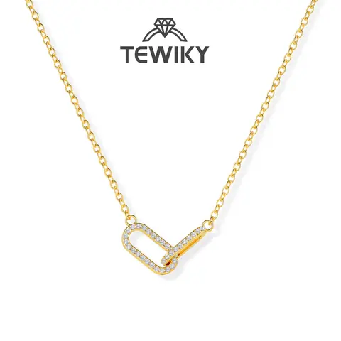 Tewiky Pendant Necklace for Women Dainty Simple Paperclip Choker Necklaces Cute Minimalist Open Oval Necklaces Jewelry Back To School