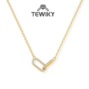 Tewiky Pendant Necklace for Women Dainty Simple Paperclip Choker Necklaces Cute Minimalist Open Oval Necklaces Jewelry For Valentine's Day gifts