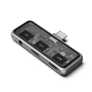 Satechi USB C Mobile Hub for audio, 4-in-1 USB C Multiport Adapter, 4K HDMI, 100W Pass-Through Charging, 10Gbps Data, 3.5mm Audio Jack, for iPhone, iPad, MacBook, Switch, & More