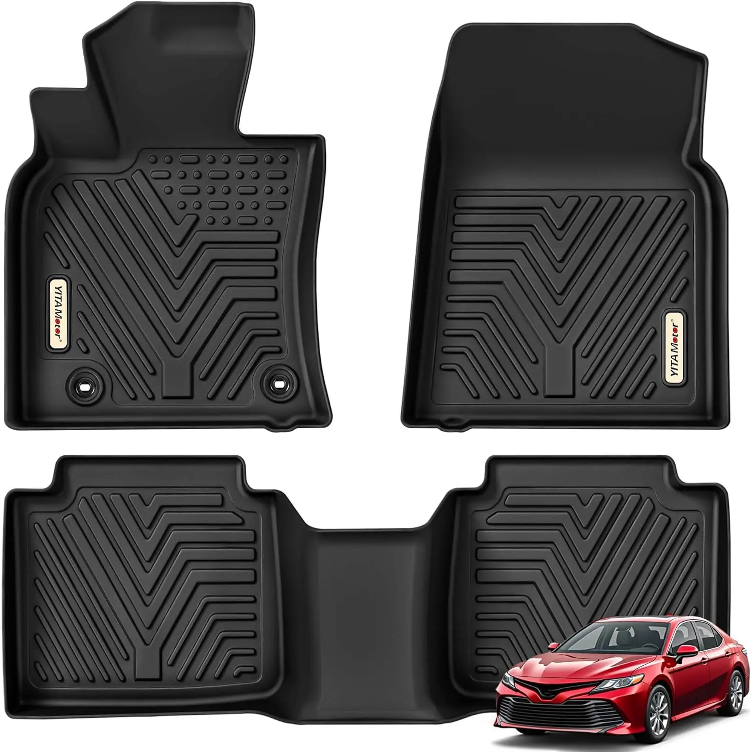 TPE Floor Mats fits 2018-2024 Toyota Camry, NO Hybrid & AWD Models, All Weather, Waterproof