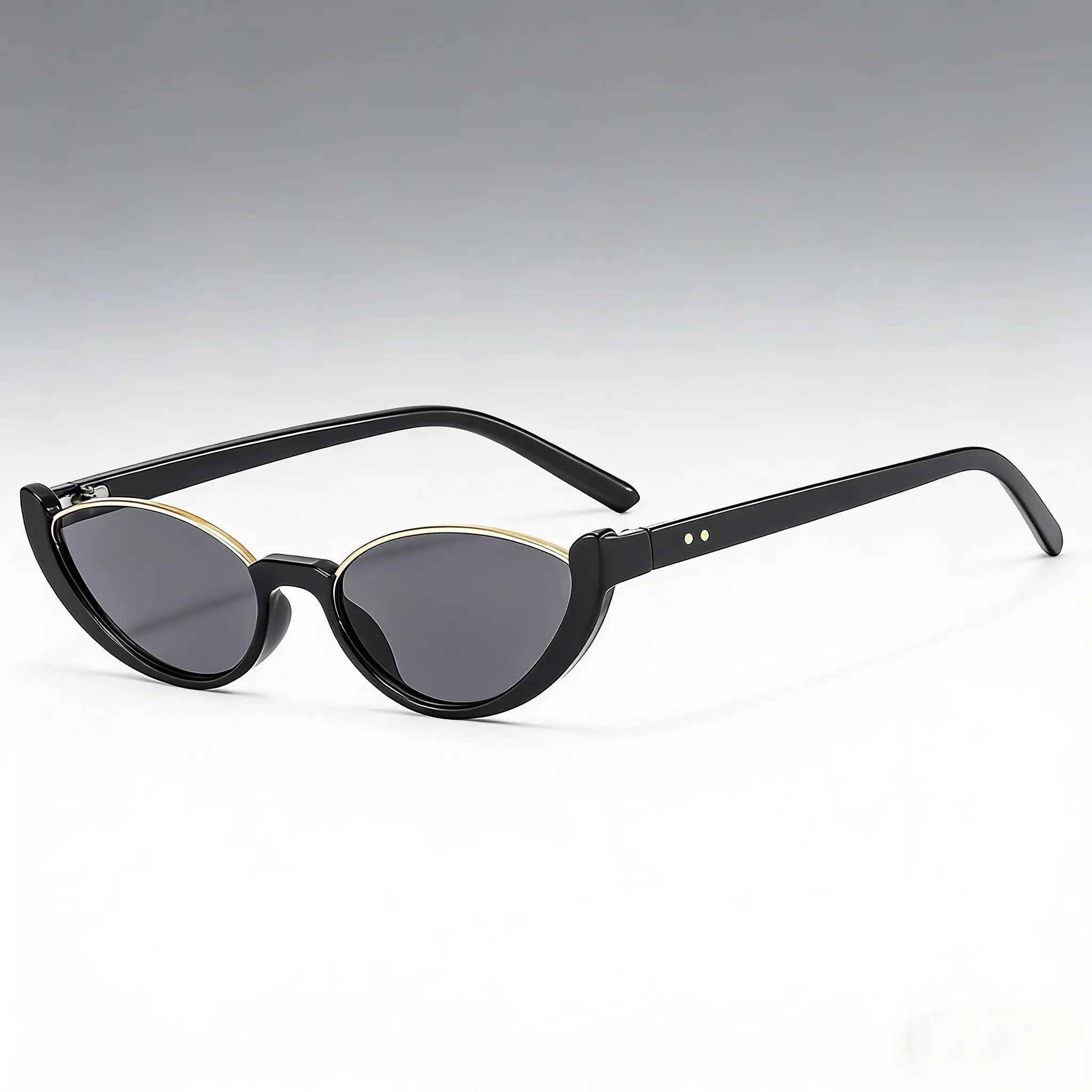 Women's Vintage Half-Frame Cat Eye Sunglasses, Trendy Resin Lens Eyewear for Streetwear & Outdoor Activities, Fashionable Sunglasses, Trendy Styling Sunglasses
