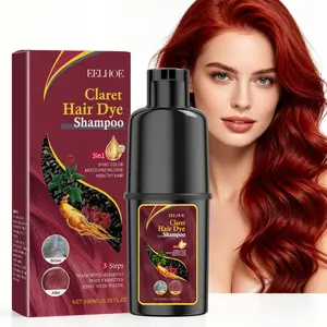 Claret Hair Dye Shampoo 3 in 1 Herbal Formula Fast Color Fast Gray Coverage Moisturizing Hair Care for Vibrant Red Hair Color