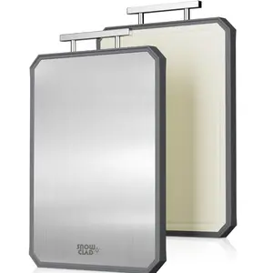 Double-Sided Stainless Steel Cutting Board – Large 16x11'' Reversible Chopping Board for Meat & Veggies, Non-Toxic, Dishwasher Safe, Wheat Straw PP