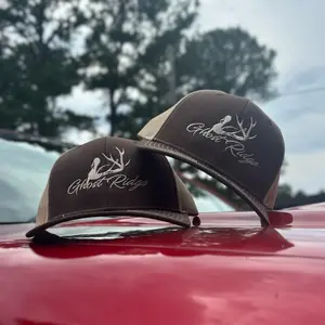 Richardson 112 Hat Brown/Tan with Deer Design and "Ghost Ridge" Text